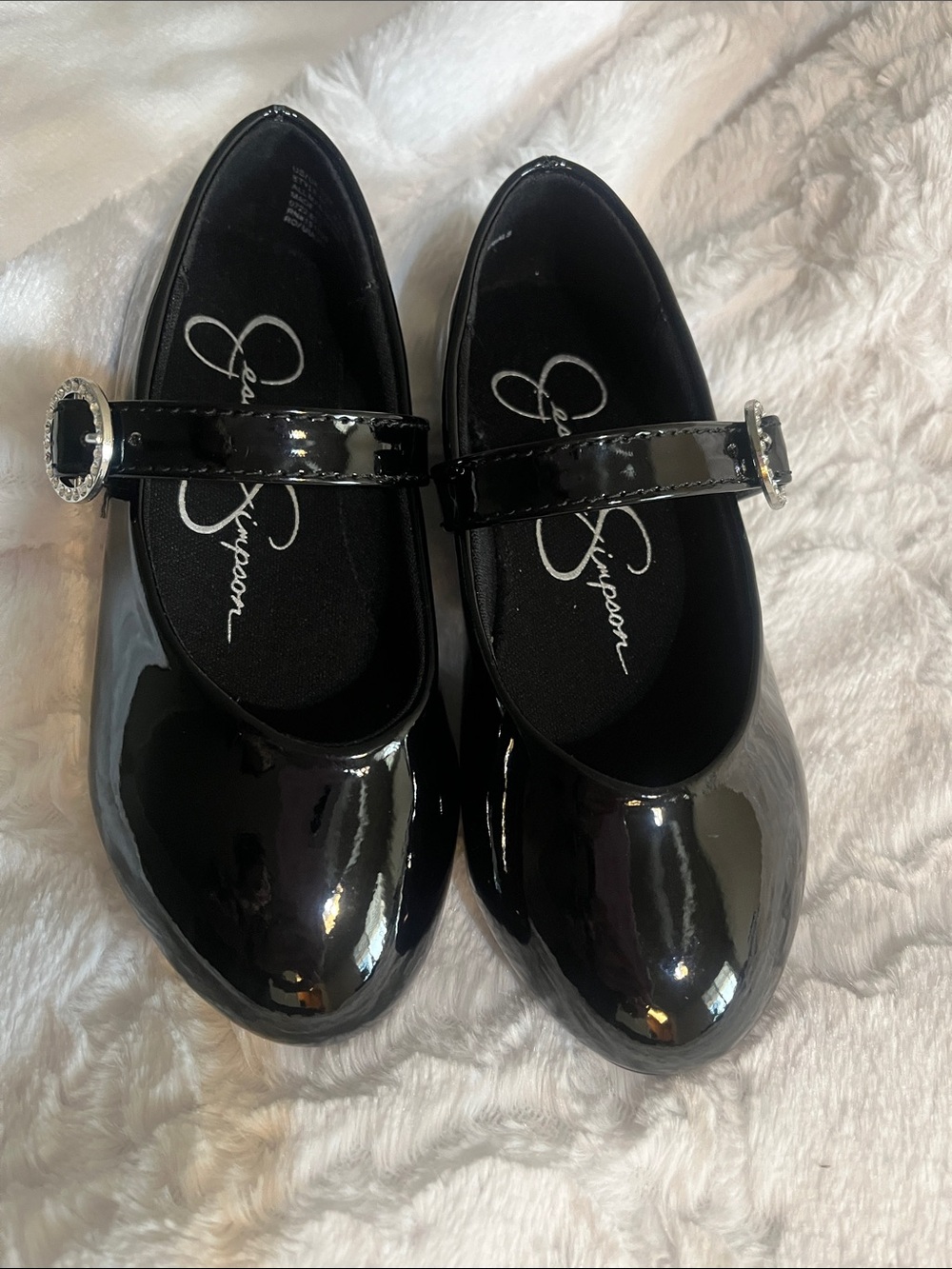 Jessica Simpson Girls' Black Patent Mary Jane with Buckle